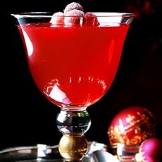 Cranberry jellies with frosted cranberries 