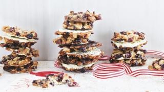 Cranberry, lime and Brazil nut Florentines