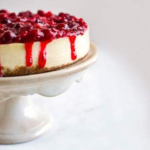 Cranberry-lime cheesecake