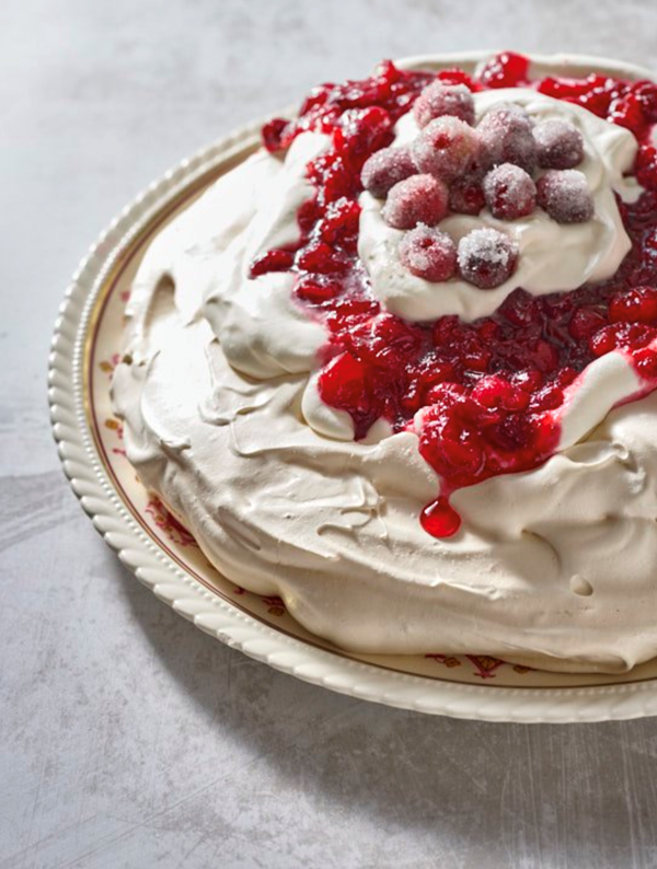Cranberry lime Pavlova