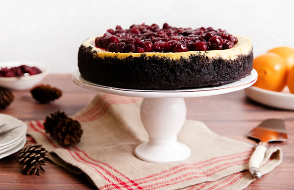 Cranberry mascarpone cheesecake