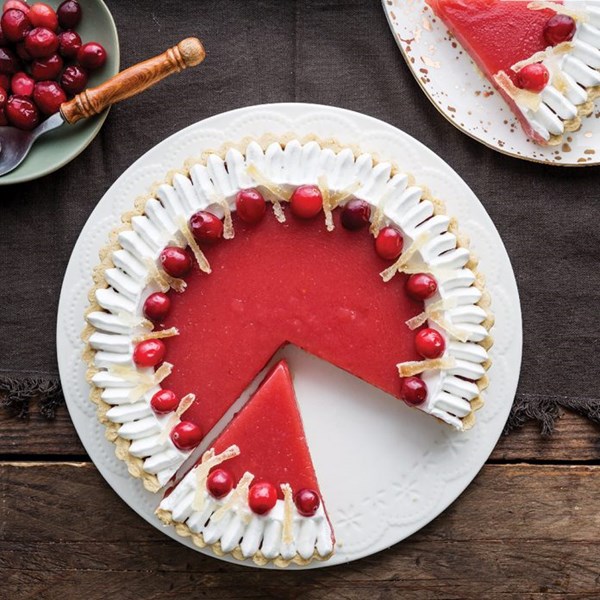 Cranberry meringue tart