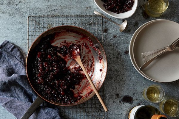 Cranberry, onion, and ginger chutney