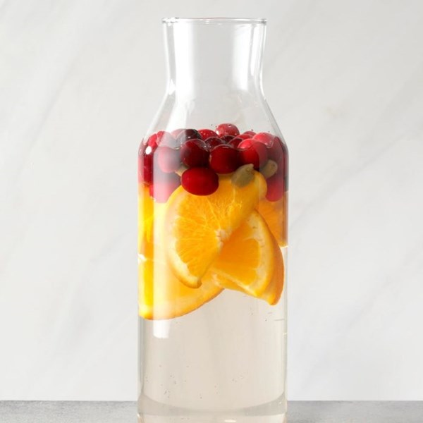 Cranberry, orange & cardamom infused water