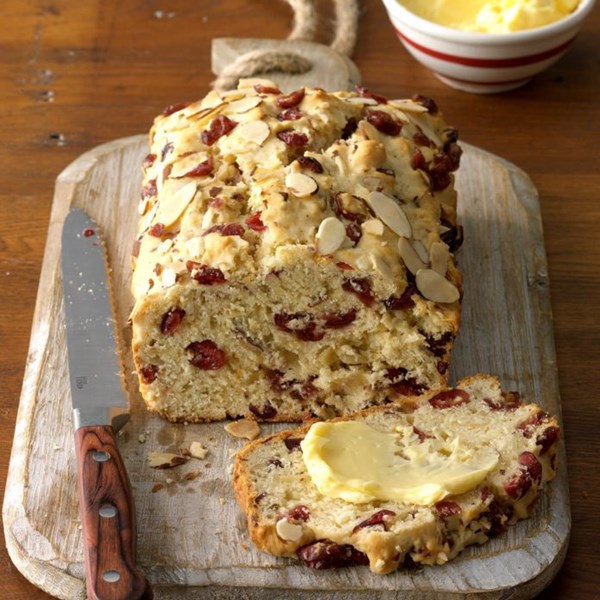 Cranberry orange almond quick bread