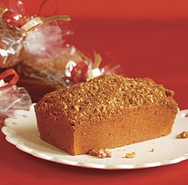 Cranberry, orange and walnut streusel bread