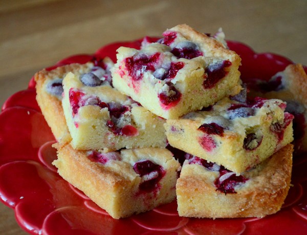 Cranberry orange cake bars