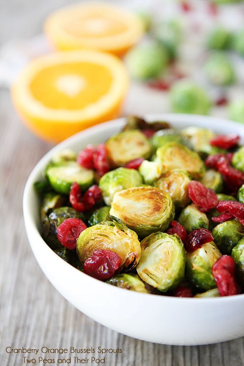 Cranberry orange roasted Brussels sprouts