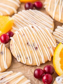 Cranberry orange shortbread cookies