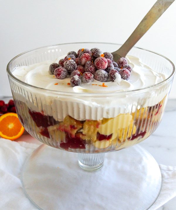 Cranberry orange trifle