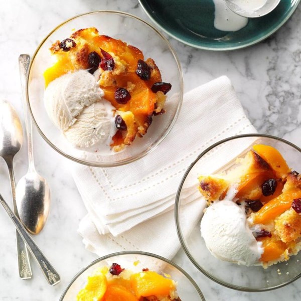 Cranberry peach cobbler