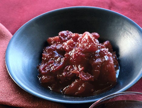 Cranberry, pear, and ginger chutney