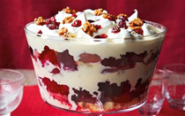 Cranberry, pear and Port trifle