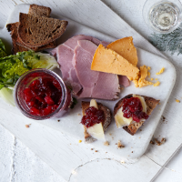 Cranberry pear compote with stem ginger