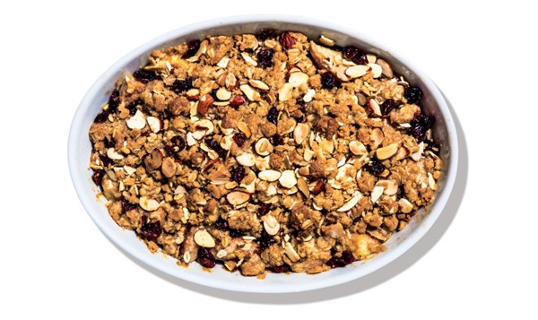 Cranberry-pear crumble