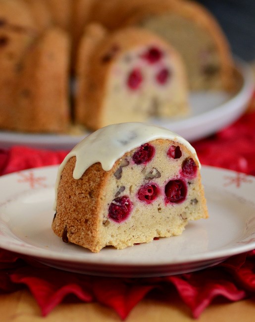Cranberry, pecan and bourbon Christmas cake