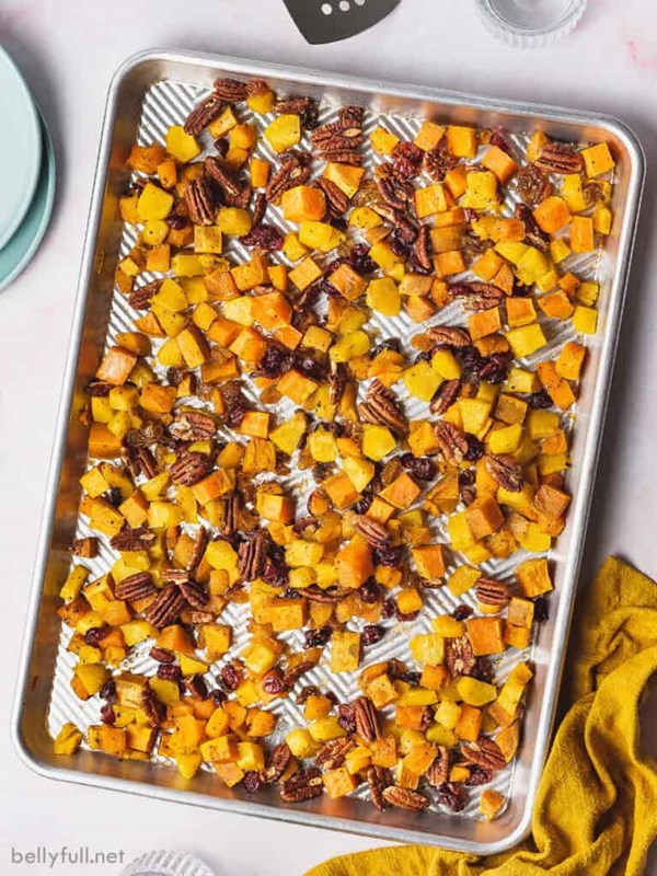 Cranberry-pecan roasted fall vegetables