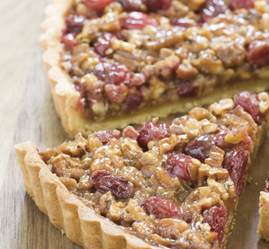 Cranberry-pecan tart
