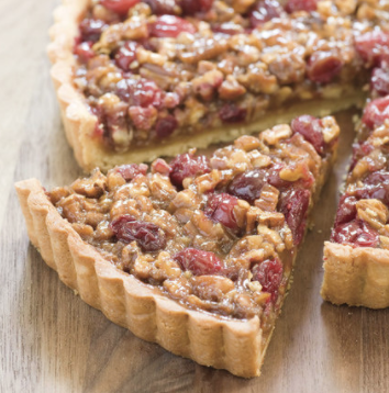Cranberry-pecan tart