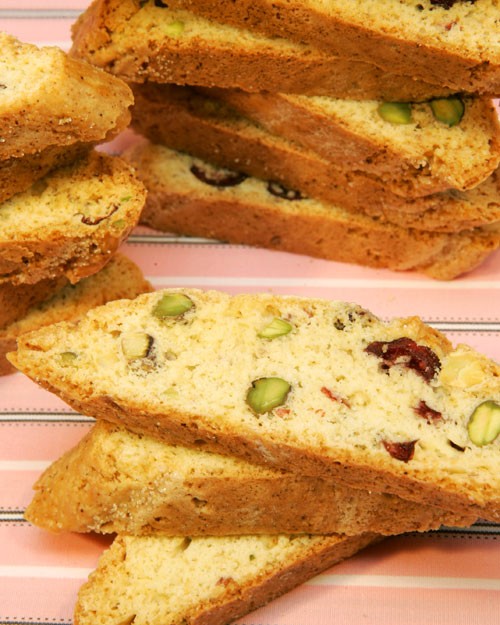 Cranberry-pistachio biscotti