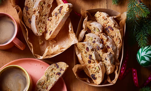 Cranberry pistachio biscotti