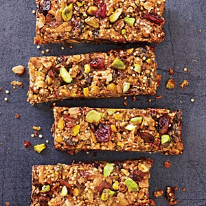 Cranberry-pistachio energy bars