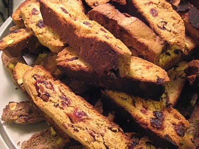 Cranberry pistachio (or almond) biscotti