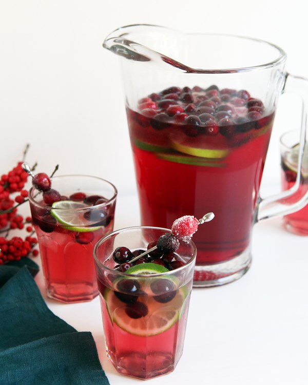Cranberry pitcher margaritas