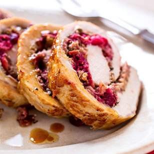 Cranberry-rosemary stuffed pork loin