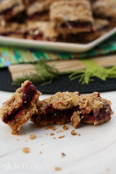 Cranberry sauce crumb bars