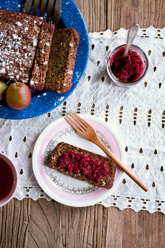 Cranberry sauce quickbread