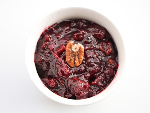 Cranberry sauce with candied pecans
