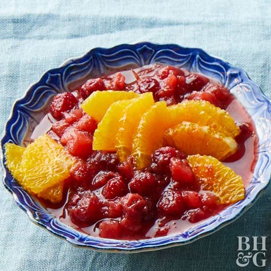 Cranberry sauce with quince and pear