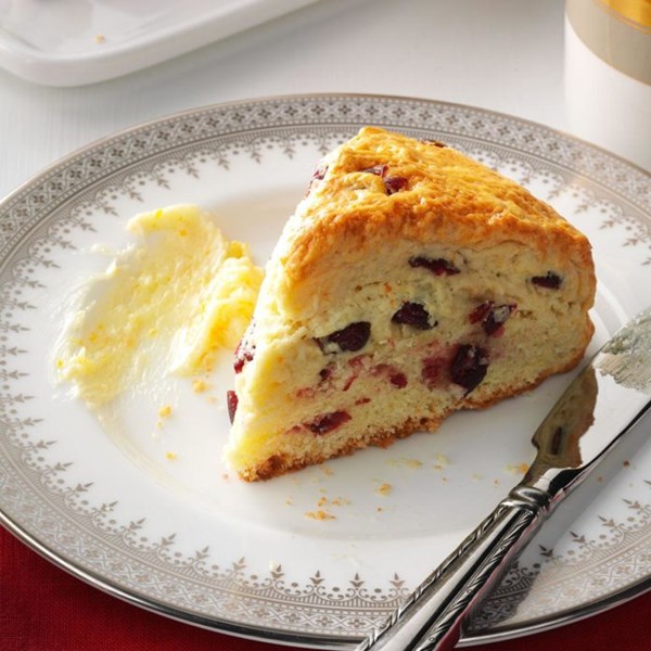 Cranberry scones with orange butter