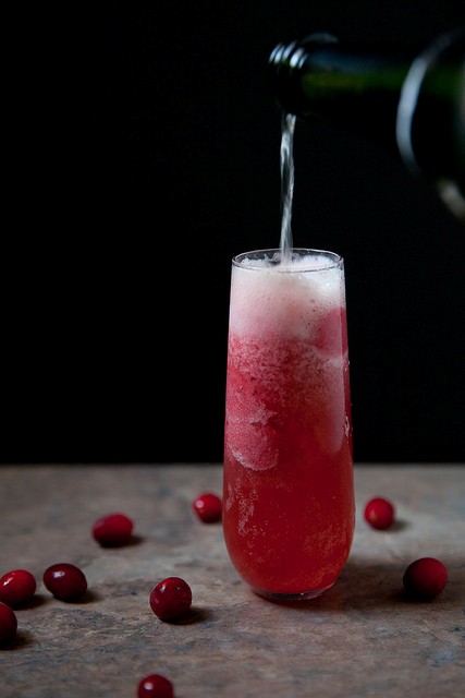 Cranberry sorbet champagne fizz 