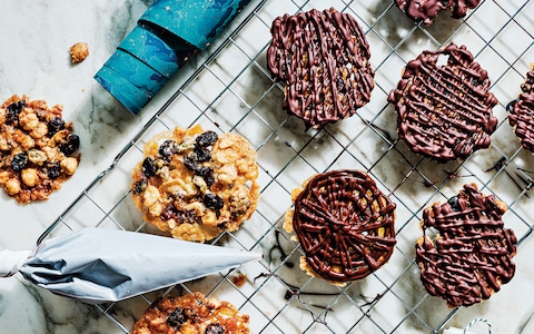 Cranberry, sour cherry and dark-chocolate Florentines