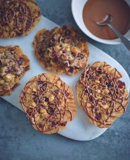 Cranberry, star anise & chocolate Florentines