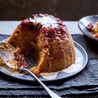 Cranberry steamed pudding