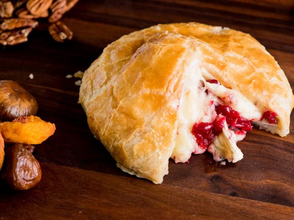 Cranberry-stuffed baked Brie