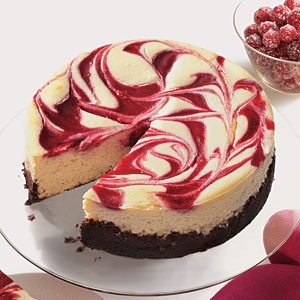 Cranberry swirl cheesecake