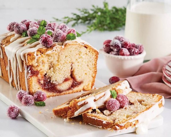 Cranberry-swirled pound cake
