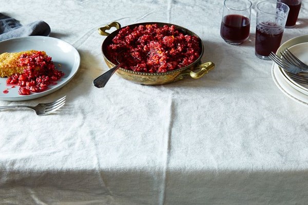 Cranberry, tangerine, and crystallized ginger relish 