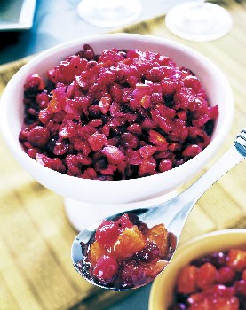 Cranberry, tangerine, and crystallized-ginger relish