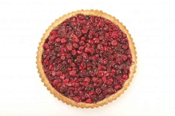 Cranberry tart with hazelnut crust