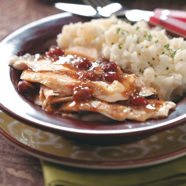 Cranberry turkey breast with gravy