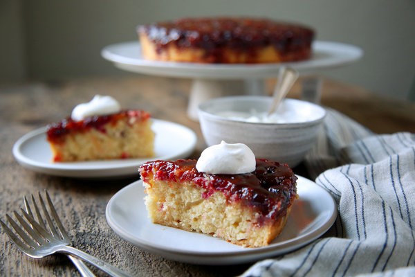 Cranberry upside-down cake