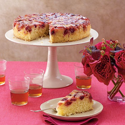 Cranberry upside-down cake