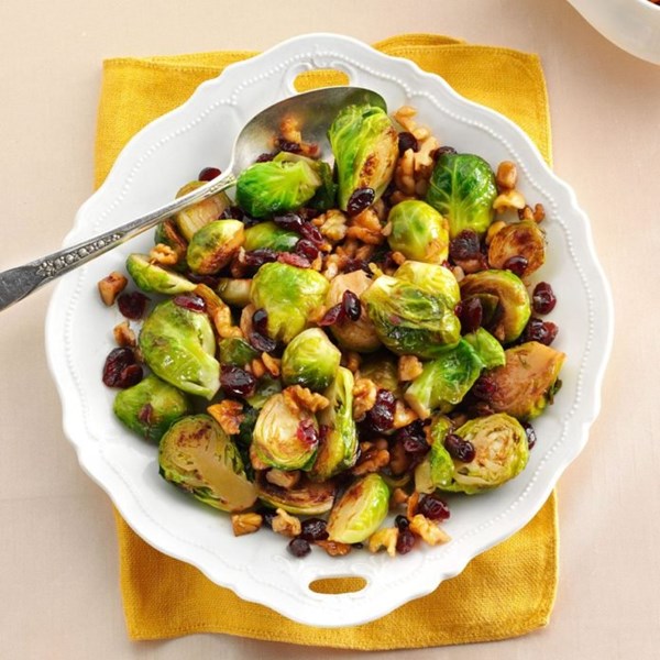 Cranberry-walnut Brussels sprouts