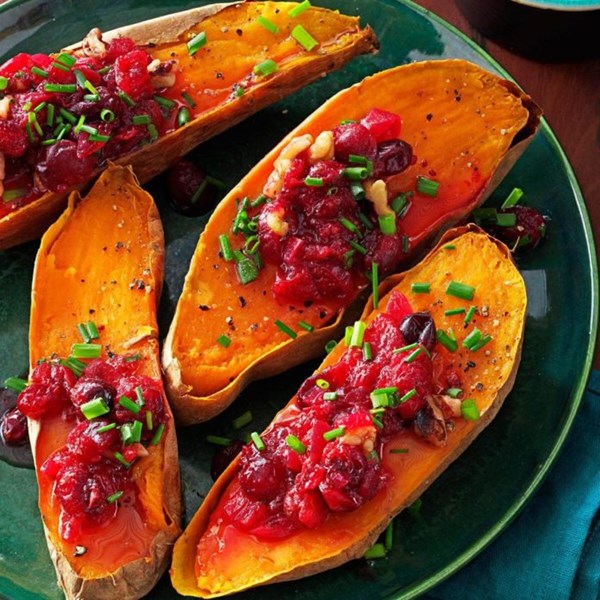 Cranberry-walnut sweet potatoes