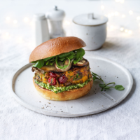Cranberry, wild rice and squash burgers